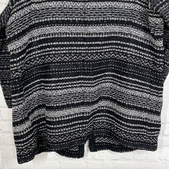 Talbots Cardigan Women Plus 2XP Long Sleeve Chunky Black Open Front Methallic - Picture 10 of 14